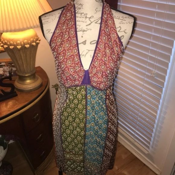 COPY - BEAUTIFUL BEADED HALTER DRESS - Picture 1 of 5